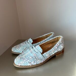 Tweed women’s loafers blue size 8W